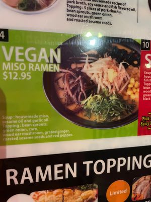 Vegan miso ramen  at Menya Ultra in San Diego