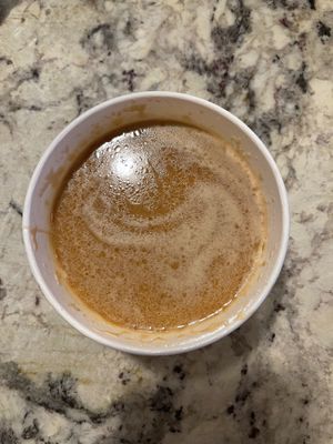 miso broth   at Menya Ultra in San Diego