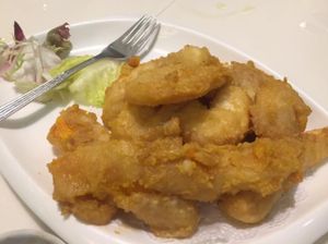 Deep-fried Pumpkin with salty egg yolk  at Gaia Veggie Shop - Tsuen Wan in New Territories