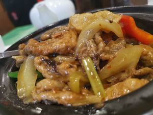 Battered Chinese mushrooms, with beancurd sheets and veggies at Gaia Veggie Shop - Tsuen Wan in New Territories