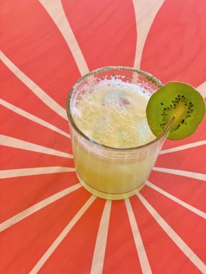 Kikiri Kiwi Coctail with mezcal  at Groovy's Taqueria Vegana in Mexico City