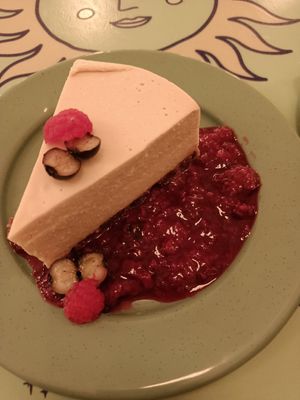 Cheesecake at Groovy's Taqueria Vegana in Mexico City