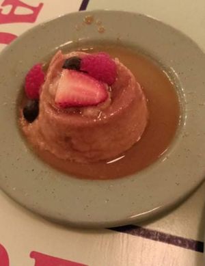 Flan at Groovy's Taqueria Vegana in Mexico City