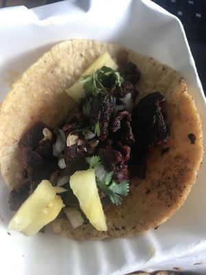 Taco de pastor  at Groovy's Taqueria Vegana in Mexico City