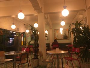 Nice decoration and friendly service  at Groovy's Taqueria Vegana in Mexico City