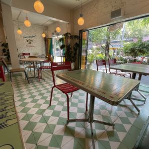 Inside  at Groovy's Taqueria Vegana in Mexico City