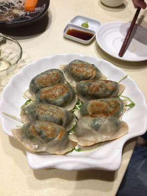 Fried vegetables dumplings at Gaia Veggie Shop - Causeway Bay in Hong Kong Island