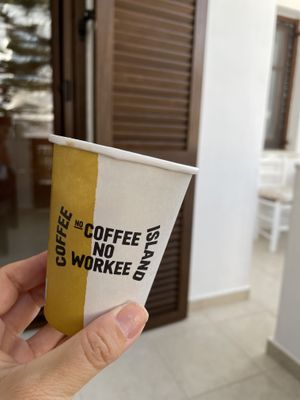 No work! at Coffee Island in Naxos