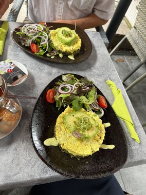 Tofu-Rührei Pancakes  at Verde in Karlsruhe