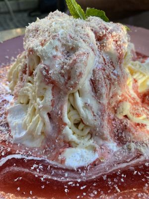 Spaghetti ice cream  at Verde in Karlsruhe