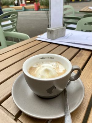 Lupine Coffee with ice  at Verde in Karlsruhe