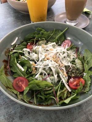 Gnocchi with arugula and vegan feta cheese  at Verde in Karlsruhe
