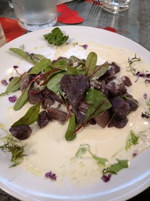 Gnocchi in Limetten - Parmesan - Soße bei Valentinstagsmenü at Verde in Karlsruhe