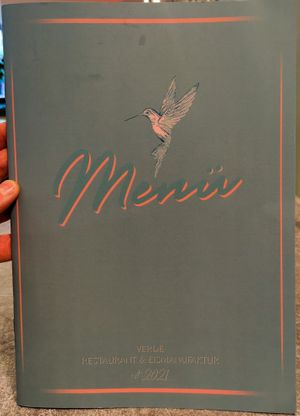 Menu page at Verde at Verde in Karlsruhe