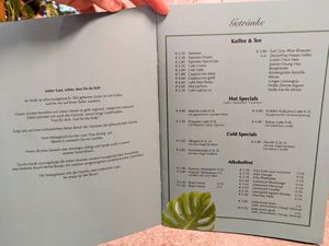 Menu page at Verde at Verde in Karlsruhe