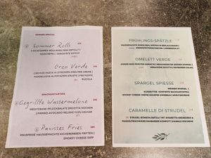 Specials menu page at Verde at Verde in Karlsruhe