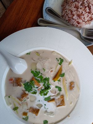 Tom kha tofu and rice at The Spa Koh Chang Resort in Koh Chang