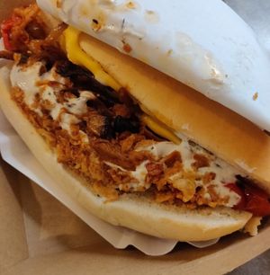 Hotdog at Veggie Curry Piraten in Berlin