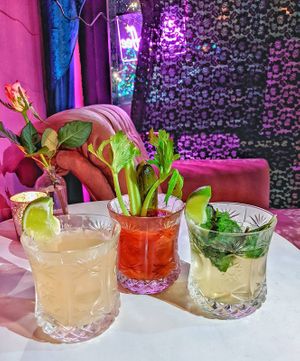 moscow mule, bloody mary, and mojito at Pink Peacock די ראָזעווע פּאַווע in Glasgow