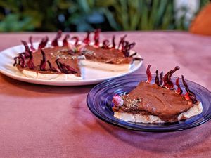 vegan cheesecake at Pink Peacock די ראָזעווע פּאַווע in Glasgow