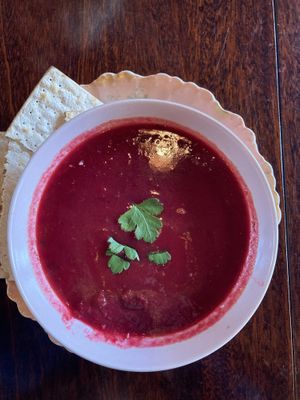 Borscht - very tasty   at Pink Peacock די ראָזעווע פּאַווע in Glasgow
