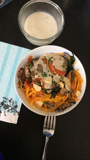Butternut Squash Noodles and Cashew Ricotta at MindFull Meals in Newburgh
