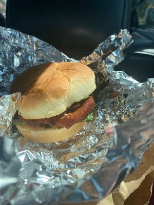 Chipotle chik’n sandwich   at Pure Vegan Cafe in Raleigh