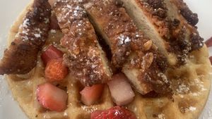 Chickn waffles for breakfast!  at Pure Vegan Cafe in Raleigh