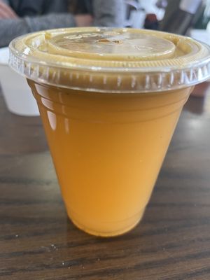 Novid orange juice   at Pure Vegan Cafe in Raleigh