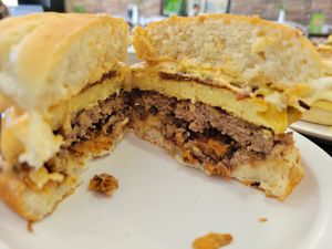 Breakfast Burger at Pure Vegan Cafe in Raleigh