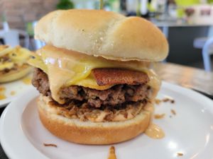 Breakfast Burger at Pure Vegan Cafe in Raleigh