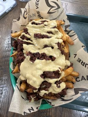 Chili cheese fries   at Pure Vegan Cafe in Raleigh