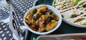 Roasted Brussels at Pure Vegan Cafe in Raleigh