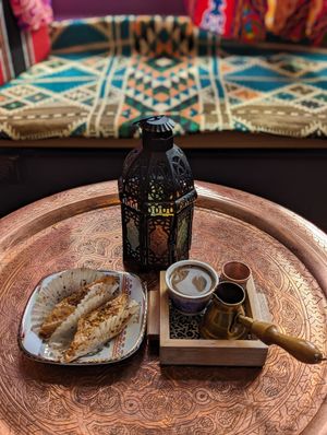 ba'alawa and Egyptian coffee at Tōv in Portland