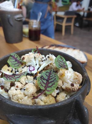 Cauliflower teriyaki at Santa Hierba Centro in Oaxaca
