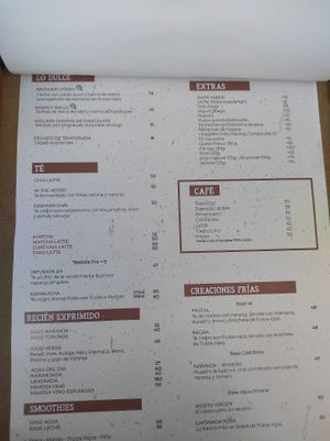 Menu at Santa Hierba Centro in Oaxaca