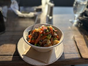 Chikn Teriyaki bowl  at Oakside Restaurant & Bar in Big Bear Lake