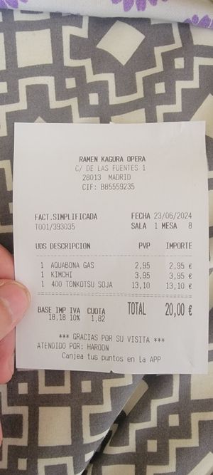 No reductions at Ramen Kagura - Atocha in Madrid