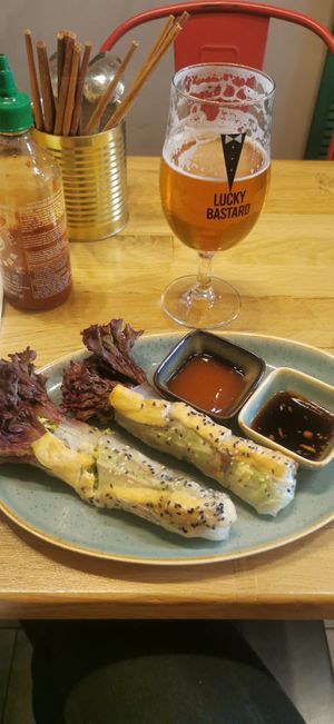Vegan spring rolls at Bonjour Vietnam in Brno