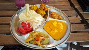 Thali! Nice. Could have been spicer, but very nice! at Najadacze.pl - Vege Kuchnia Swiata in Wroclaw