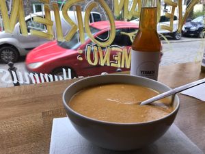 Curried potato soup at Najadacze.pl - Vege Kuchnia Swiata in Wroclaw