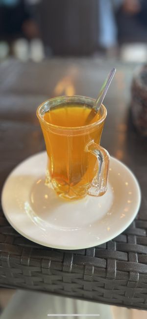 Turmeric tea  at Vegan Traveller's Corner in Salvador Benedicto