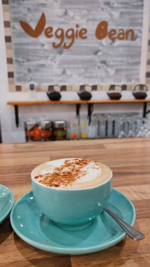 Café con leche at Veggie Bean in Mallorca