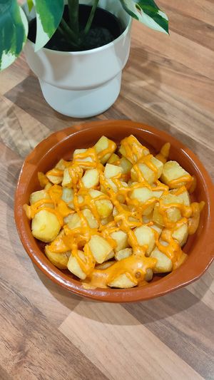 Tapas: patatas bravas at Veggie Bean in Mallorca