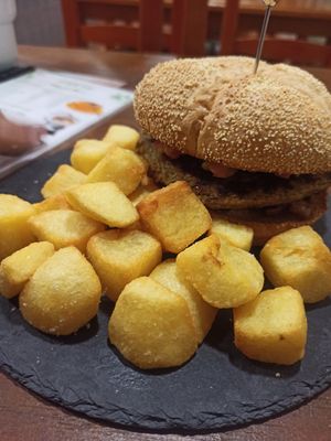 Green burguer at Veggie Bean in Mallorca