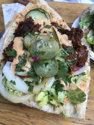 vöner with the seitan and chilli mango sauce   at Der Dicke Schmidt - Neustadt in Dresden