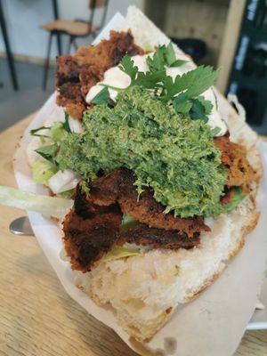 Kebab with a kind of pesto at Der Dicke Schmidt - Neustadt in Dresden