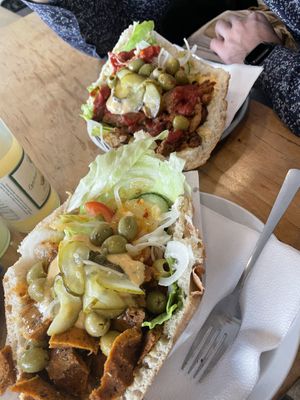 We tried seitan and soy meat version, both were fantastic  at Der Dicke Schmidt - Neustadt in Dresden