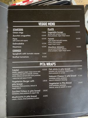 Veggie menu  at Yasouvlaki in Naxos