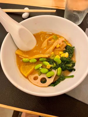 my half-way eaten ramen at Aji in Schio